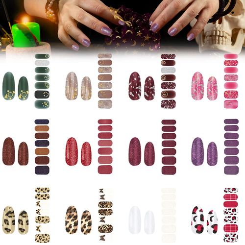Adesivi Nail Art Per Unghie, NOCHME 12 Fogli Impermeabili Disegni Con Unghie Lima, Gel Decalcomanie Stamping, Fiori Glitterati Metallici Normali Decorazioni Nail Art Sticker Per Donne E Ragazze