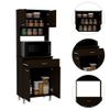 TUHOME Della 60 Kitchen Pantry Engineered Wood Pantries in  Black