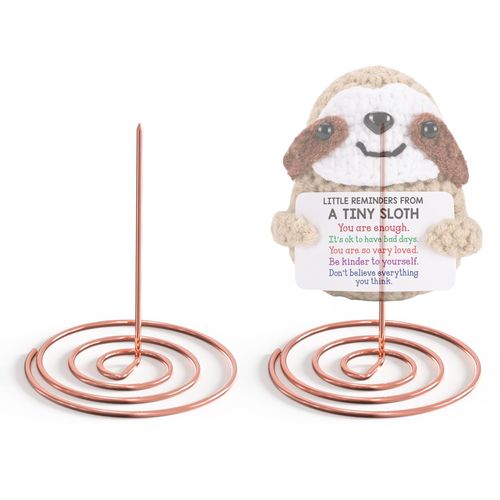 QingVoTool Crochet Doll Stands 2Pcs, Stuffed Animal Display Stand, Metal Amigurumi Crochet Display Stand for Emotional Support Positive Crochet Animals Potato Turtle Motivational Desk Decor, Rose Gold