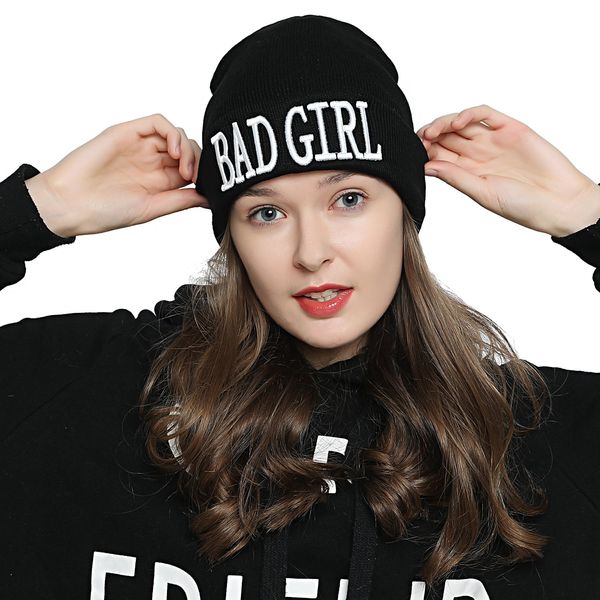 DonDon Women's Beanie Statement Winter Hat, Bad Girl