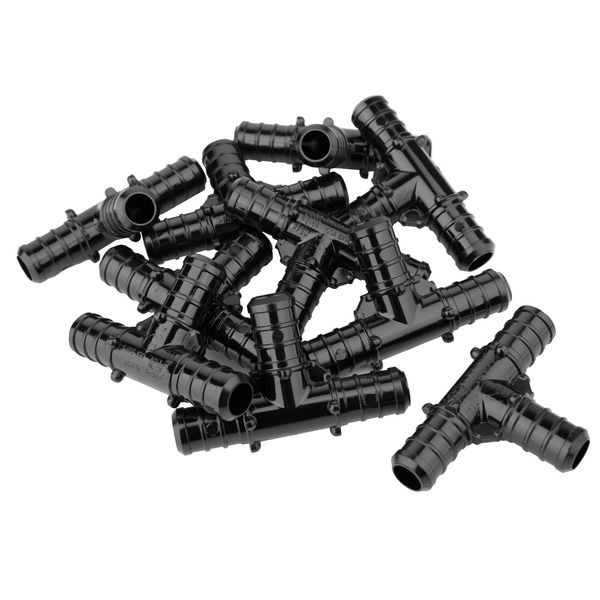 10PCS EFIELD Poly Barb Crimp PPSU Pex Fitting 3/4" X 3/4" X 3/4" Tee, Lead Free