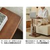 Aeroor Table, Solid Wood Table, Low Table with Drawers, Side Table, Sofa Table, C-Shaped Side Table, Cafe Table, Coffee Table, Side Table, Low Table, Stylish (Natural)