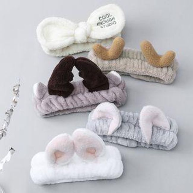 Elancee - Set of 2: Animal Face Wash Headband