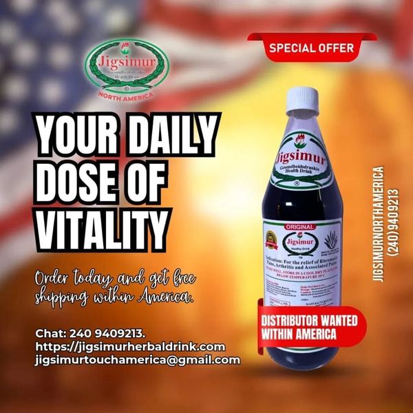 Original Jigsimur Health Drink 750ml (100% Alkaline). Free Measuring Cup.