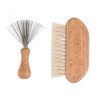 Redecker Wooden 2 Pce Comb and Hairbrush Cleaning Set, Soft and Wire Cleaning Tools