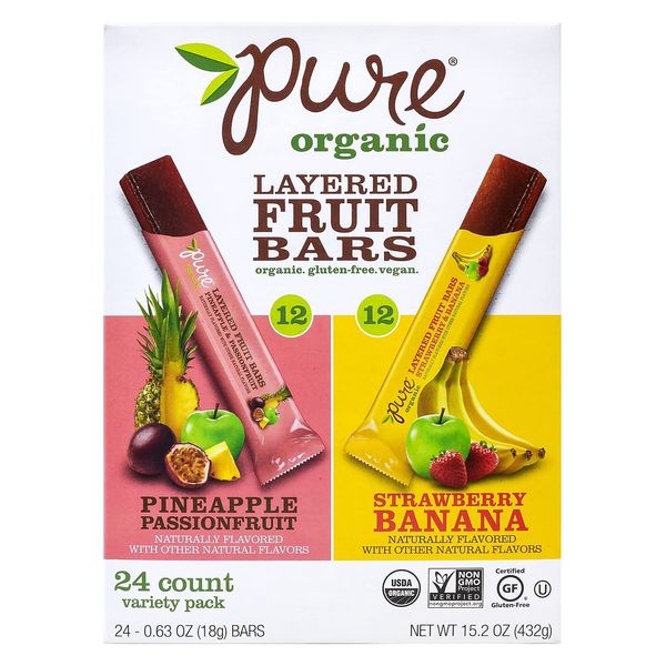 Pure Organic Layered Fruit Bars Variety Pack 0.63oz 24CT (220-02000)