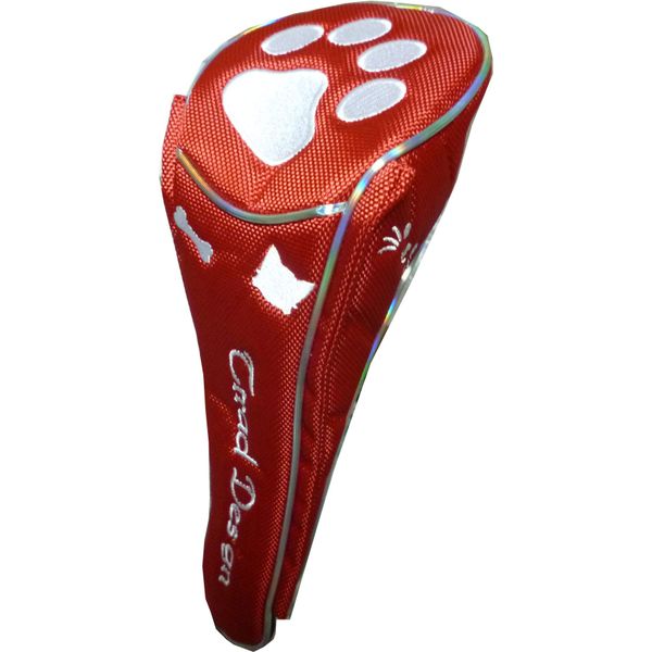 Golf Fairway Paw Magnetic Headcover (Red, Fairway)