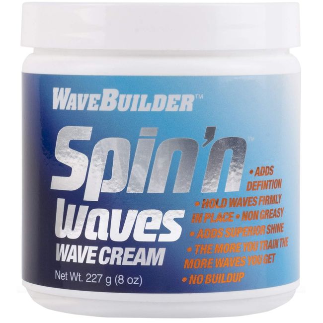 WaveBuilder Spin'n Waves Wave Cream | Non Greasy Adds Superior Shine on Hair, 8 oz