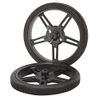 60 x 8mm Black Robot Wheels