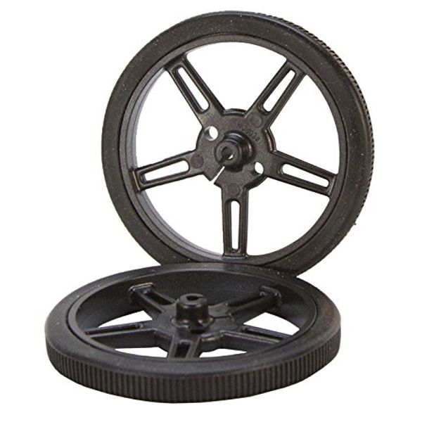 60 x 8mm Black Robot Wheels