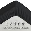 Ev Dekor Double Fitted Sheet Soft 100% Microfiber 40cm extra deep fitted bed sheets - bedsheets bottom sheet - Black (137 x 190) Cm