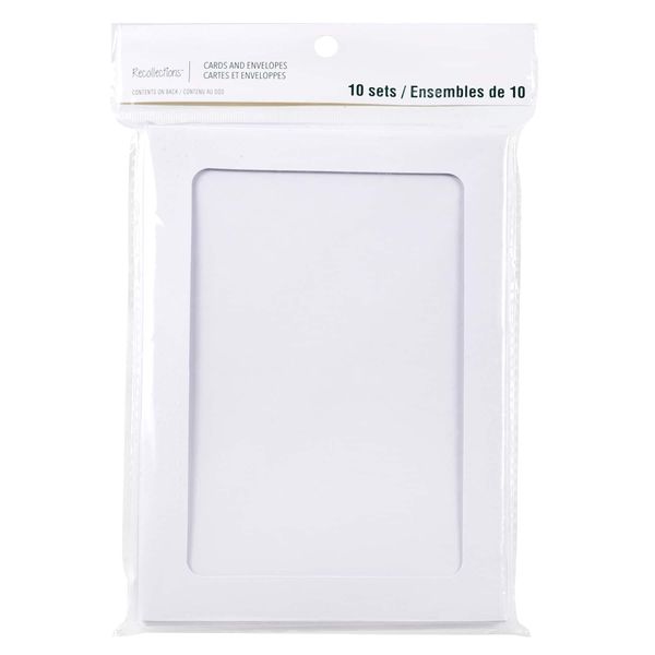 Recollections White Frame Cards & Envelopes, 5”; x 7”;