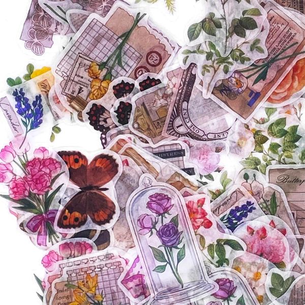 260 BläTter Scrapbook Stickers Flower Stickers For Scrapbooking Blume Schmetterling Scrapbooking ZubehöR Jahrgang Scrapbook Dekopapier