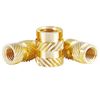 Qrity 100 Pcs Knurled Nuts, Brass Threaded Insert Kit, Female Thread Knurled Nuts, Threaded Insert Knurled Brass Nuts, M3 x 8mm x 5mm