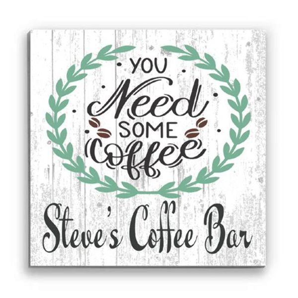 Custom Coffee Bar Sign For Kitchen or Office Personalized