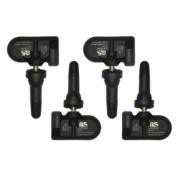 RS ONE TPMS Sensor 433Mhz 4pc| for Rivian R1T/R1S Models, Pre-Programmed Tire Pressure Sensor (Plastic)