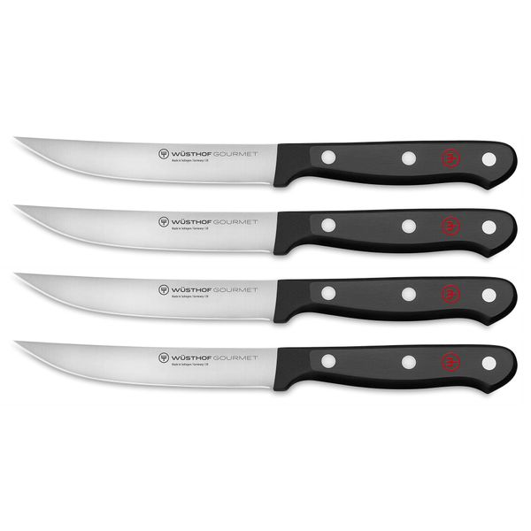 WÜSTHOF Gourmet 4-Piece Steak Knife Set, Black