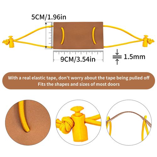 Baby Door Latch Covers Closer - Nursery Door Closer Silencer with Strong Elastic Straps for Good Sleep Doormat Can Ease The Impact of The Door to Reduce Disturbing Noise (Brown 3 Piece)