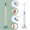 Virgin Forest Bamboo Toothbrush, Biodegradable Soft Bristles Toothbrushes, Wooden Toothbrush with Wave-Shaped Two-Color Bristles and Larger Thicker Handle (6 Pcs)