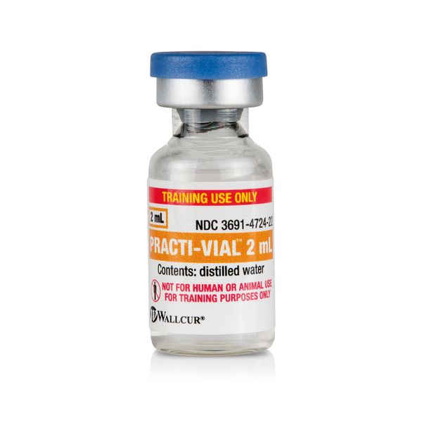 Wallcur Practi-Durchstechflasche 2mL (Packung mit 40) - Simulationsprodukt für medizinisches Training