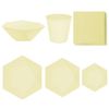 Muted Yellow Compostable Party Tableware Set – 6 Person Hexagonal Design