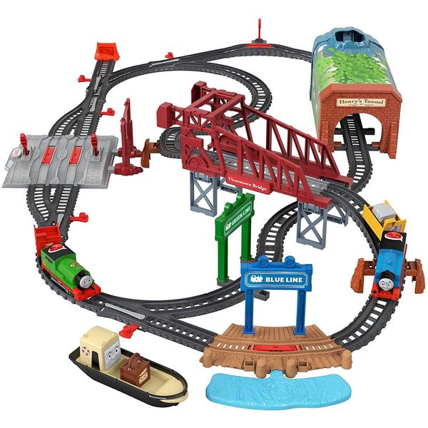 Thomas & Friends Talking Thomas & Percy Train Set, Motorized Train and Track Set for Preschool Kids Ages 3 Years and Older