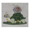 Tortoise & Snail (3) - Embroidered Cotton Bath Towel (Cream)