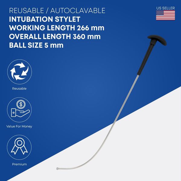 Reusable Intubation Stylet - 12.5" (31.7cm) Anesthesia Instruments