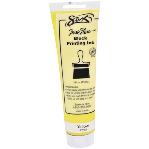 Sax True Flow Water Soluble Block Printing Ink - 5 Ounce Tube - Yellow
