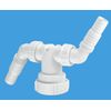 Twin Hose Connector , Size: 40 mm, Colour: White, Material: Polypropylene, 1 in Pack