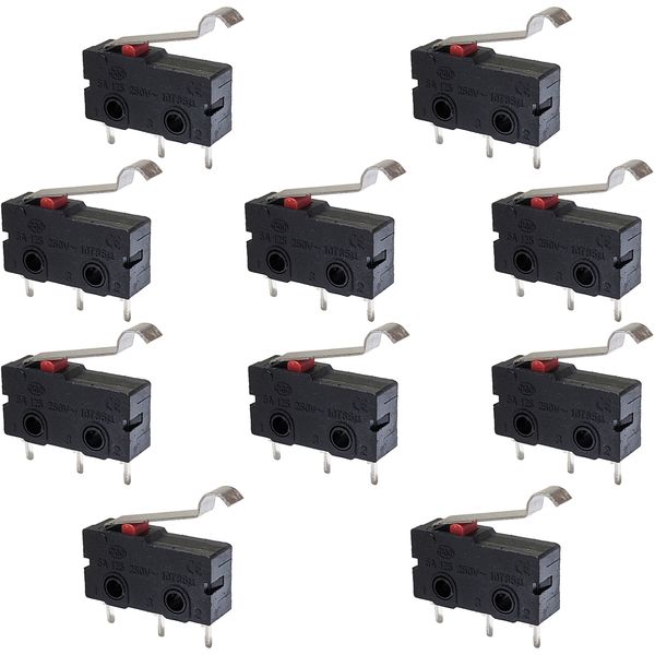 10 Pack Limit/Snap Micro Switches, SPDT, 5A @ 250V AC, PC Leads