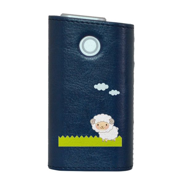 glo 007191 Glow exclusive leather case leather cover cigarette case cover synthetic leather hard case cover storage design leather leather blue blue animal sheep character