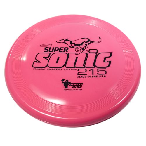 Hero Disc USA Hero SuperSonic 215 K9 Taffy Plastic Dog Frisbee, Outdoor Dog Toy and Pet Frisbee, Puncture Resistant Dog Flying Disc (Pink)