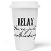 JUNIWORDS To-Go Relax. You're just overthinking Mug with Lid