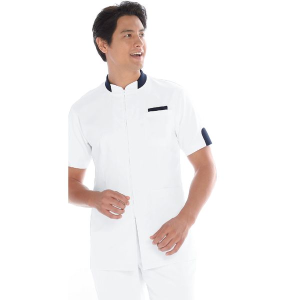 KAZEN Medical Uniform Jacket Short Sleeve (Unisex) Navy LL 248-28