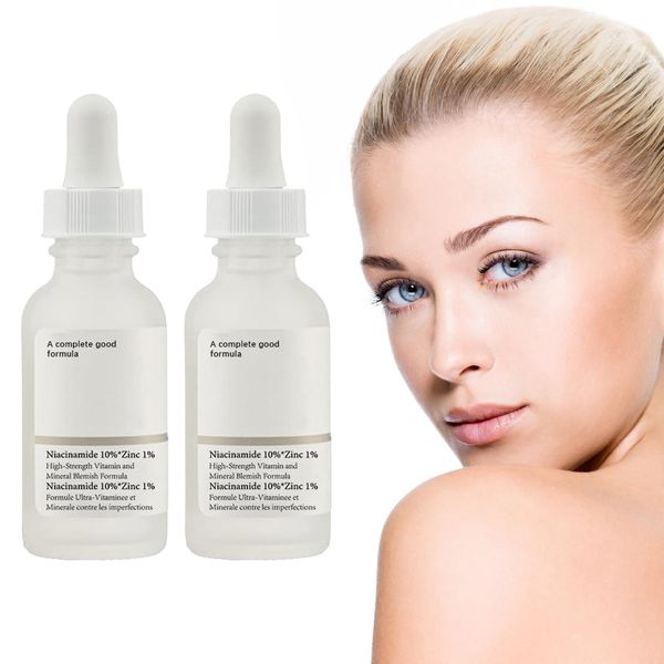 2PCS Niacinamide Face Serum 10% Niacinamide Serum + 1% Zinc Serum Face Moisturiser High Strength Vitamin Nourish Skincare Anti Aging Dark Spot Remover for Face Glow Skin Correcting (30ML)