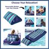 Aqua Premium Convertible Pool Float  Lounge – Extra Large – Heavy Duty, Inflatable Pool Floats for Adults with Cupholder – Navy/Green/White Stripe