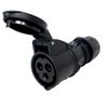 PCE 16A 2P+E CEE Black Cable Mount Female Socket. IP44 (213-6X)