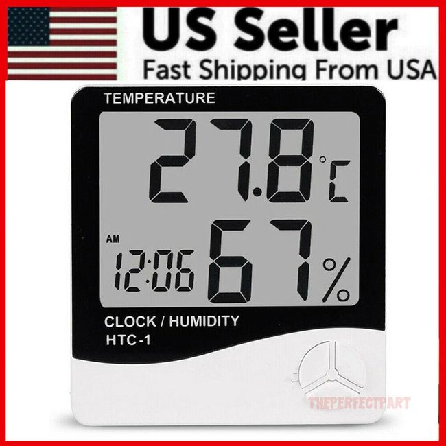 Thermometer Indoor Digital LCD Hygrometer Temperature Humidity Meter Alarm Clock