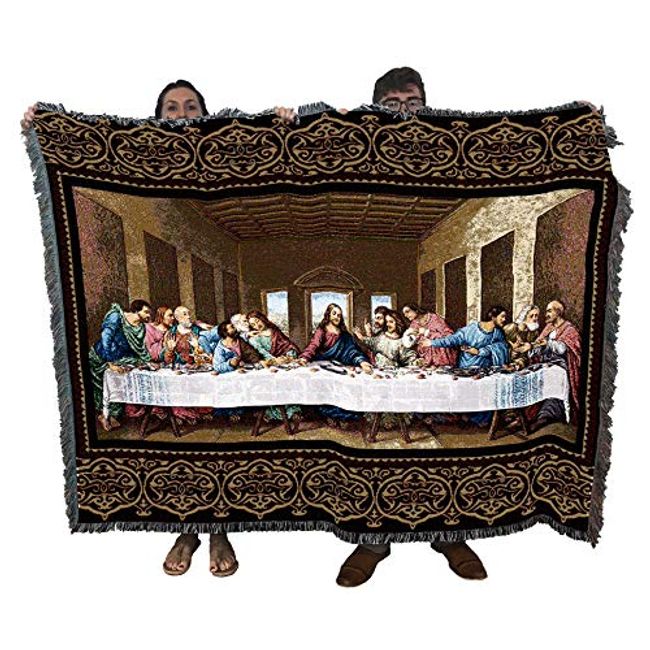 The Last Supper - Leonardo da Vinci - Blanket Throw Woven from Cotton - Made in The USA (72x54)