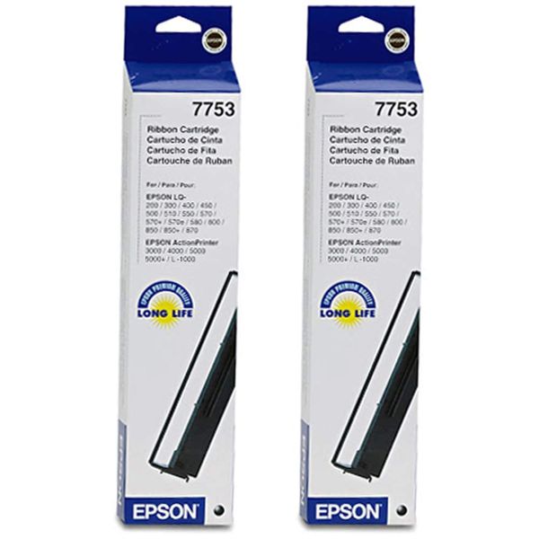 7753 Printer Ribbon, 11 Yield [Set of 2]