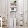 Slim Kitchen Rack Kitchen Storage Stocker Kitchen Storage with Wheels Natural M (Wood Grain Pattern)