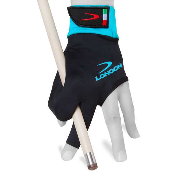 Longoni Sultan 2.0 Billiard Pool Cue Glove - for Left or Right Hand - Black (Medium, for Left Hand (Right-Handed Player))