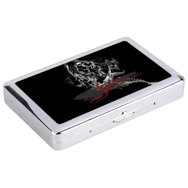 Personalised Any Name Text Printed Skull Design Cigarette Case Gift Idea Adults 16