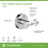 Symmons 353DRH Dia Wall-Mounted Double Robe Hook in Polished Chrome