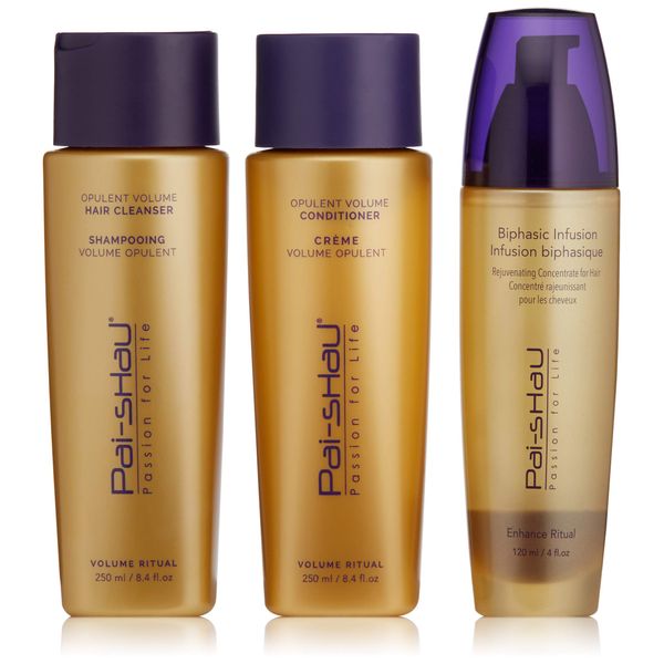 250ML VOLUME CLEANSER, 250 ML VOLUME CONDITIONER, 120ML BIPHASIC INFUSION