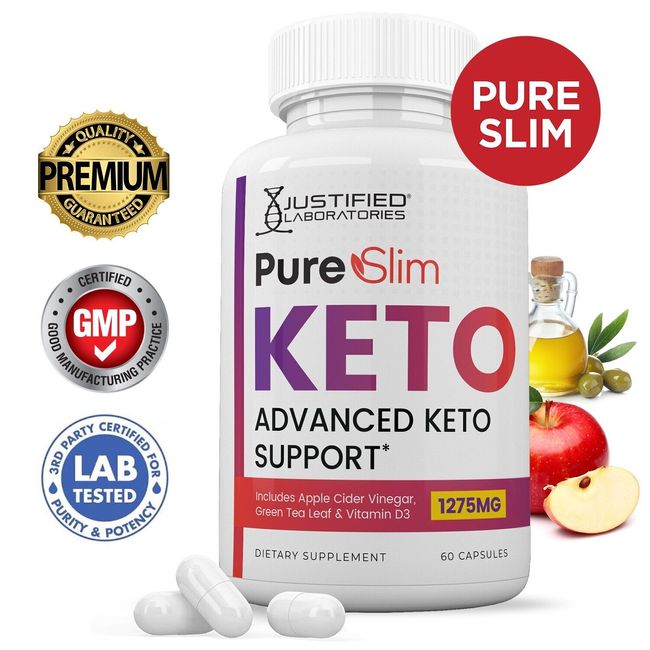 Pure Slim Keto ACV Pills 1275 MG Stronger Than Gummies Keto Support 1 Bottle