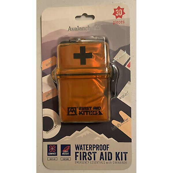 Avalanche Waterproof Compact First Aid Kit Bright Orange 30 Piece Set