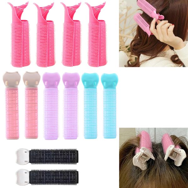 BSITSSS 12 Stück Volumen Clips Haare, Volume Hair Clip Selbsthaftende Lockenwickler, Volumizing Hair Root Clip Set für Langes Mittleres Haar, Hair Rollers with Clips Haarspange für Damen Mädchen