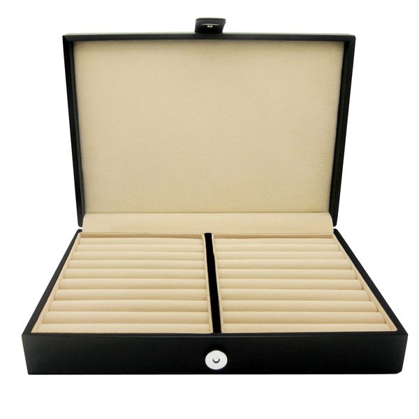 Honey Bear Mens / Women Cufflinks Jewellery Storage Box Case ,With Black Faux Leather , Fit for Tie Clip Ring Earrings